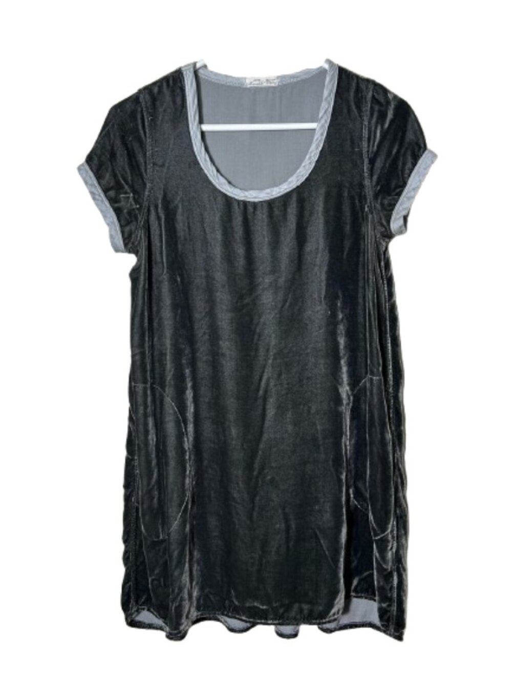 CP shades X Mill Valley Mercantile gray velvet tunic top womens XS silk blend